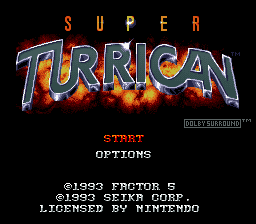 Super Turrican Title Screen